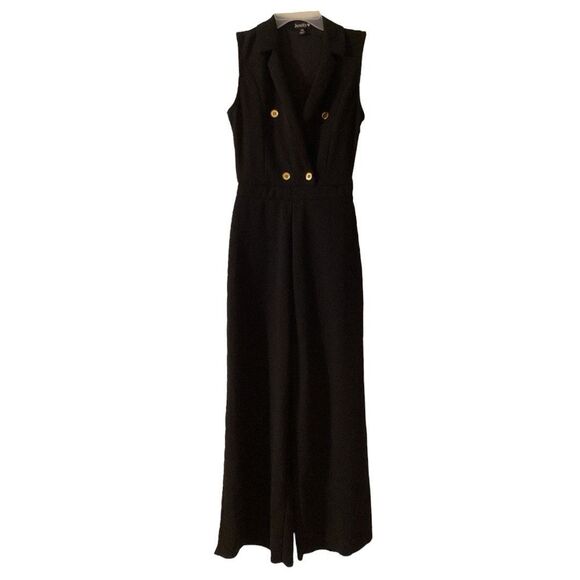 Women's Sleeveless Double Breasted Romper Size m Elegant Old Money Blazer Style - Picture 2 of 3